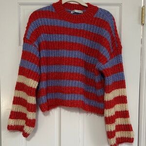 Zara Red and Purple Striped Sweater